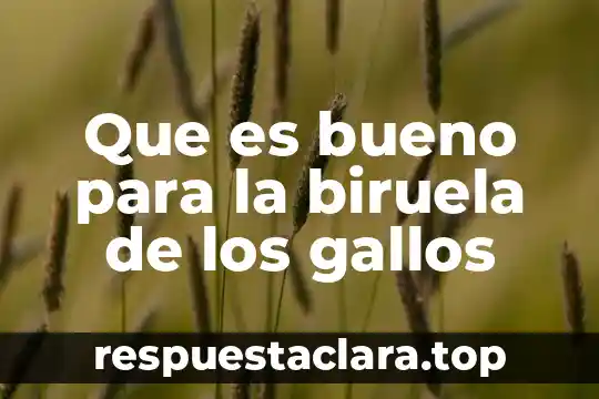 Que es bueno para la biruela de los gallos