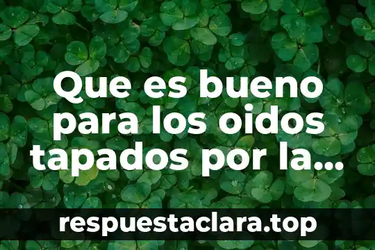 Que es bueno para los oidos tapados por la gripe