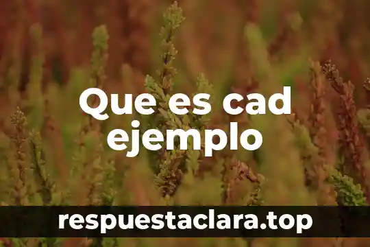 Que es cad ejemplo