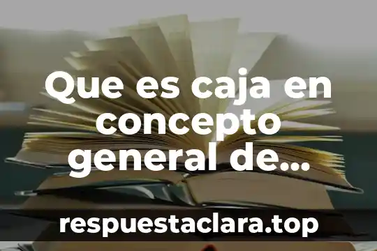 Que es caja en concepto general de comercializacion