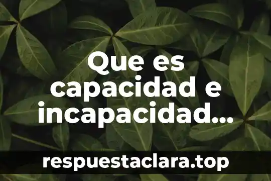 Que es capacidad e incapacidad civil de las personas individuales