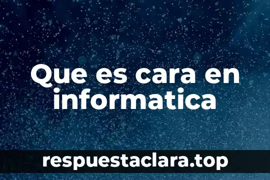 Que es cara en informatica