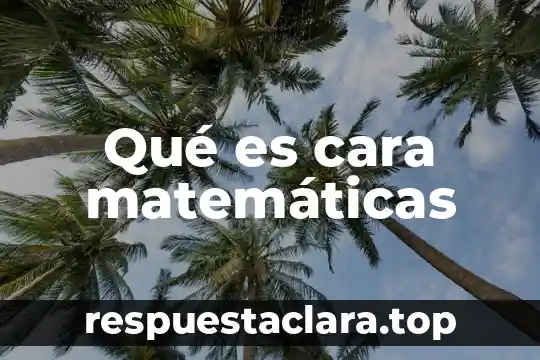 Qué es cara matemáticas