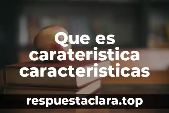 Que es carateristica caracteristicas