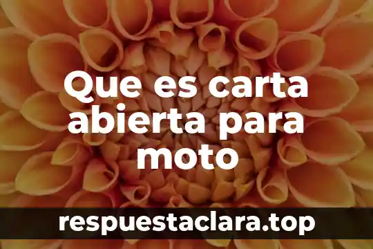 Que es carta abierta para moto