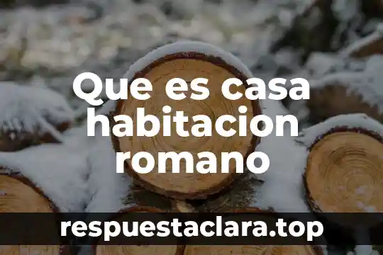 Que es casa habitacion romano