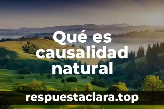 Qué es causalidad natural