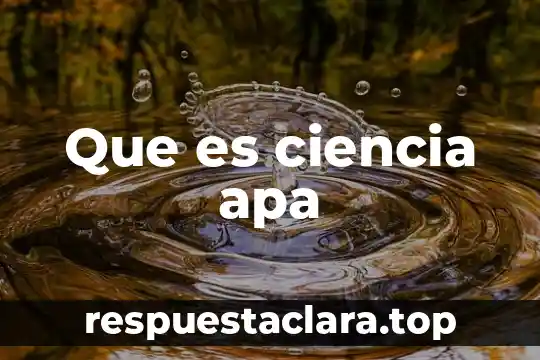 Que es ciencia apa