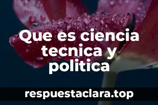 Que es ciencia tecnica y politica
