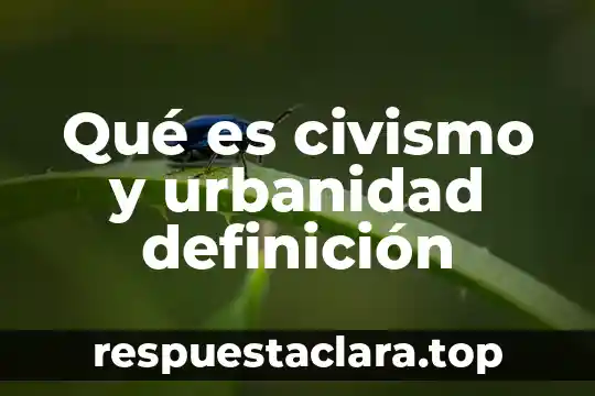 Qué es civismo y urbanidad definición