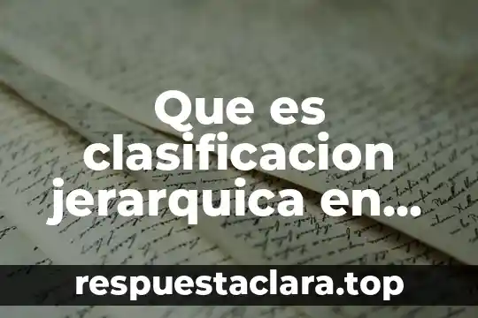 Que es clasificacion jerarquica en desarrollo de habilidades del pensamiento