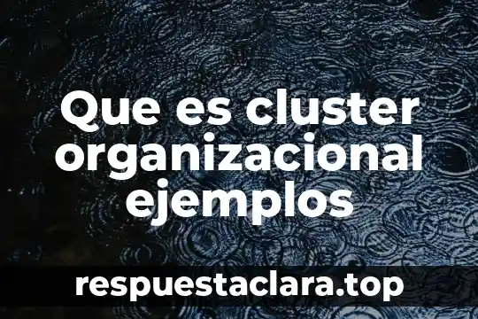 Que es cluster organizacional ejemplos
