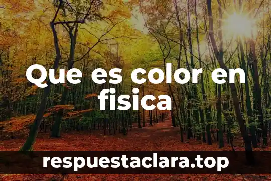 Que es color en fisica