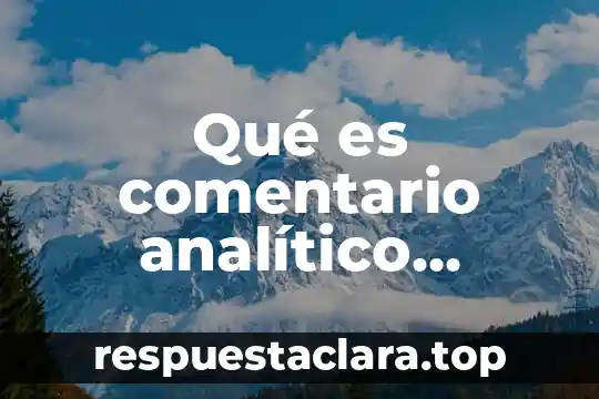 Qué es comentario analítico lenguaje