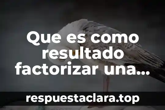Que es como resultado factorizar una diferencia de cuadrados