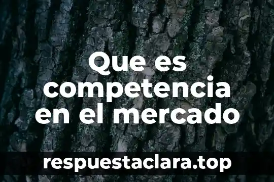 Que es competencia en el mercado