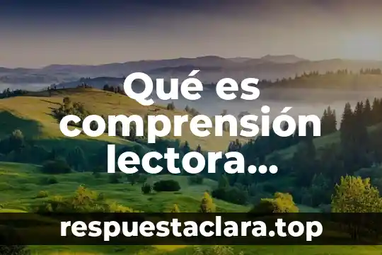 Qué es comprensión lectora resumen