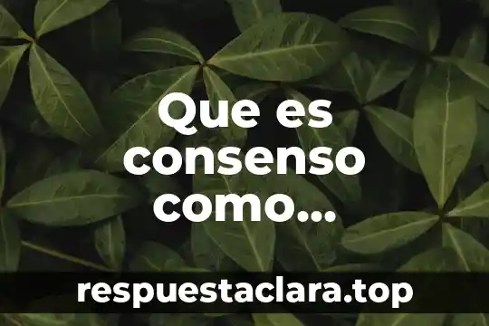 Que es consenso como legitimacion en filosofia