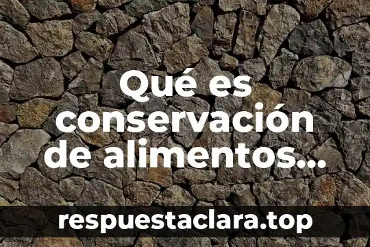 Que es ingeniería en alimentos y biotecnología 4 Qué es conservación de alimentos definición