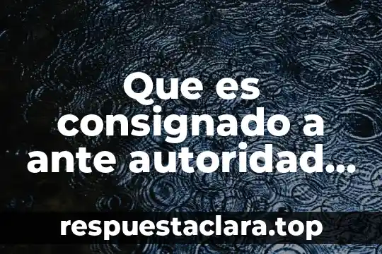 Que es consignado a ante autoridad jurisdiccional