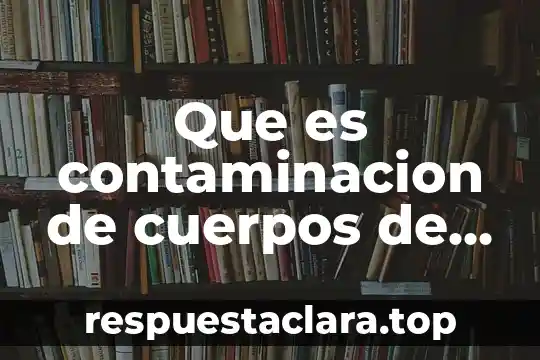 Que es contaminacion de cuerpos de agua