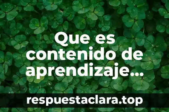Que es contenido de aprendizaje concepto