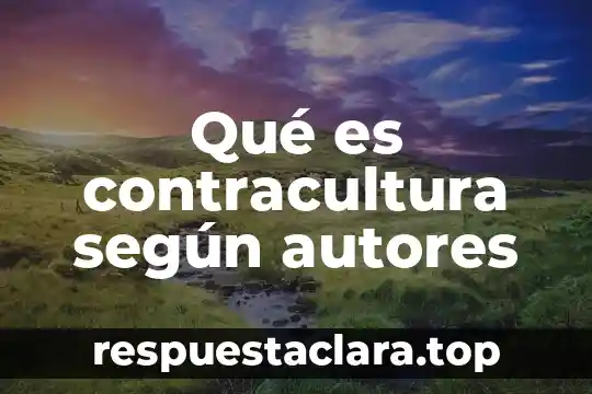 Qué es contracultura según autores