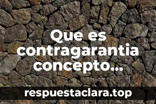 Que es un derecho concepto para niños 8 Que es contragarantia concepto juridico