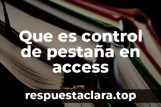 Que es control de pestaña en access