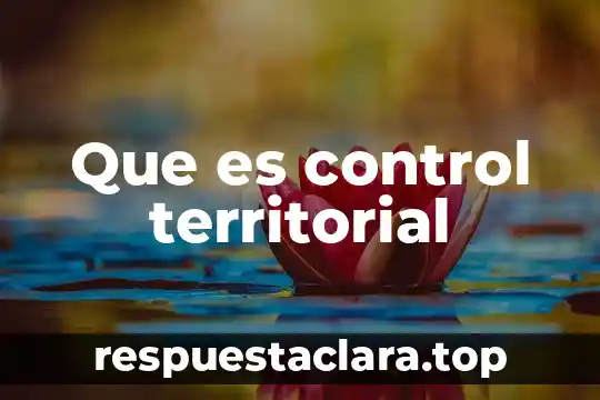 Que es control territorial