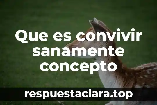 Que es convivir sanamente concepto