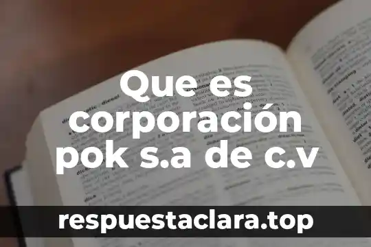 Que es corporación pok s.a de c.v