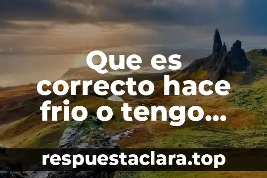 Que es correcto hace frio o tengo frio