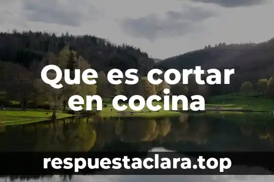 Que es cortar en cocina