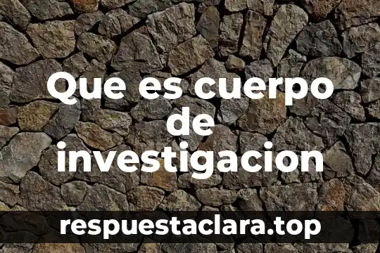 Que es cuerpo de investigacion