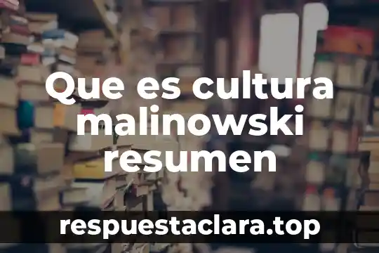 Que es la cultura mediata 8 Que es cultura malinowski resumen