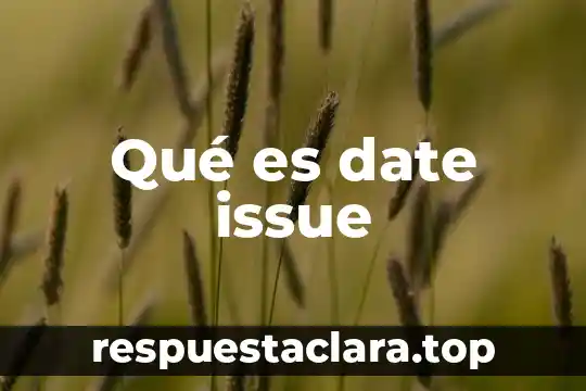 Qué es date issue