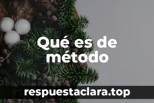 Qué es de método