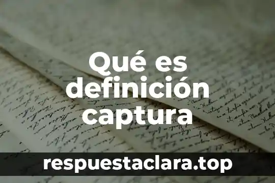 Qué es definición captura
