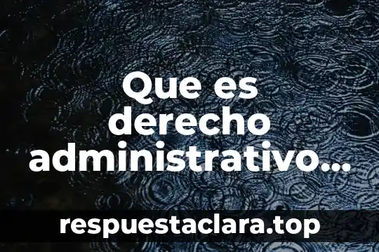 Que es derecho administrativo segun autores