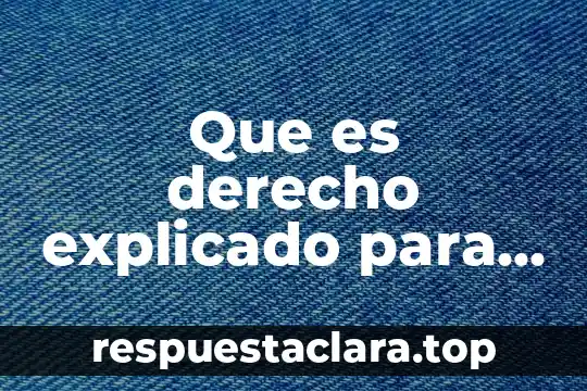 Que es derecho explicado para niños