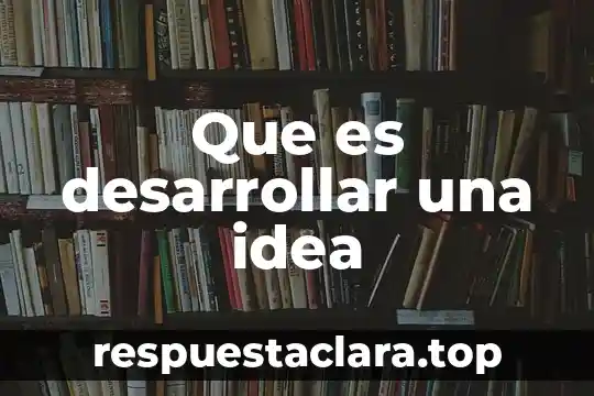 Que es desarrollar una idea