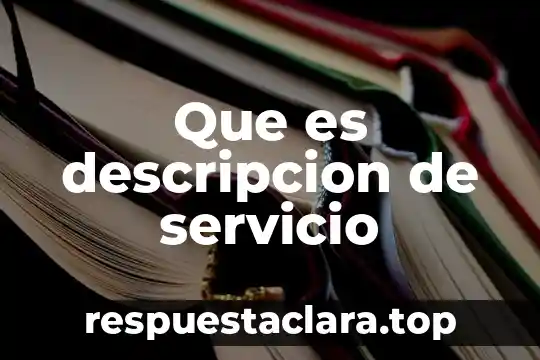 Que es descripcion de servicio