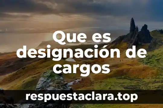 Que es designación de cargos