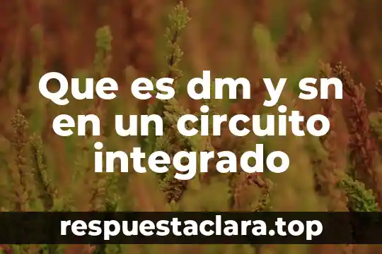 Qué es un elemento pasivo en un circuito eléctrico libro 4 Que es dm y sn en un circuito integrado