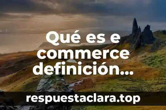 Qué es e commerce definición autores