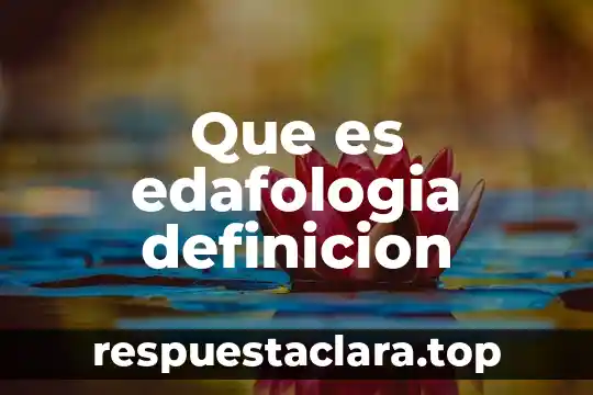 Que es edafologia definicion