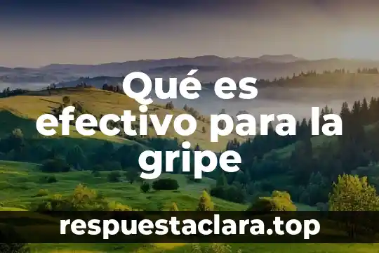 Qué es efectivo para la gripe