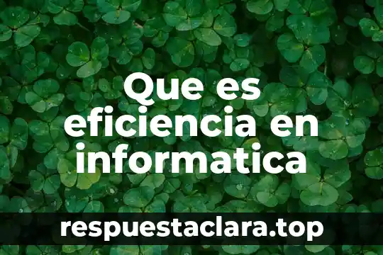 Que es eficiencia en informatica