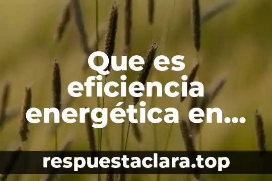 Que es eficiencia energética en fisica